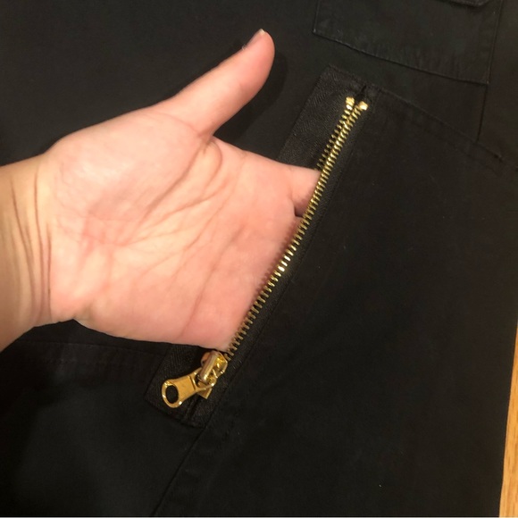 Lauren Ralph Lauren Black Pocket Cargo Pants With Gold Hardware - Picture 8 of 12